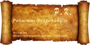 Peterman Krisztián névjegykártya